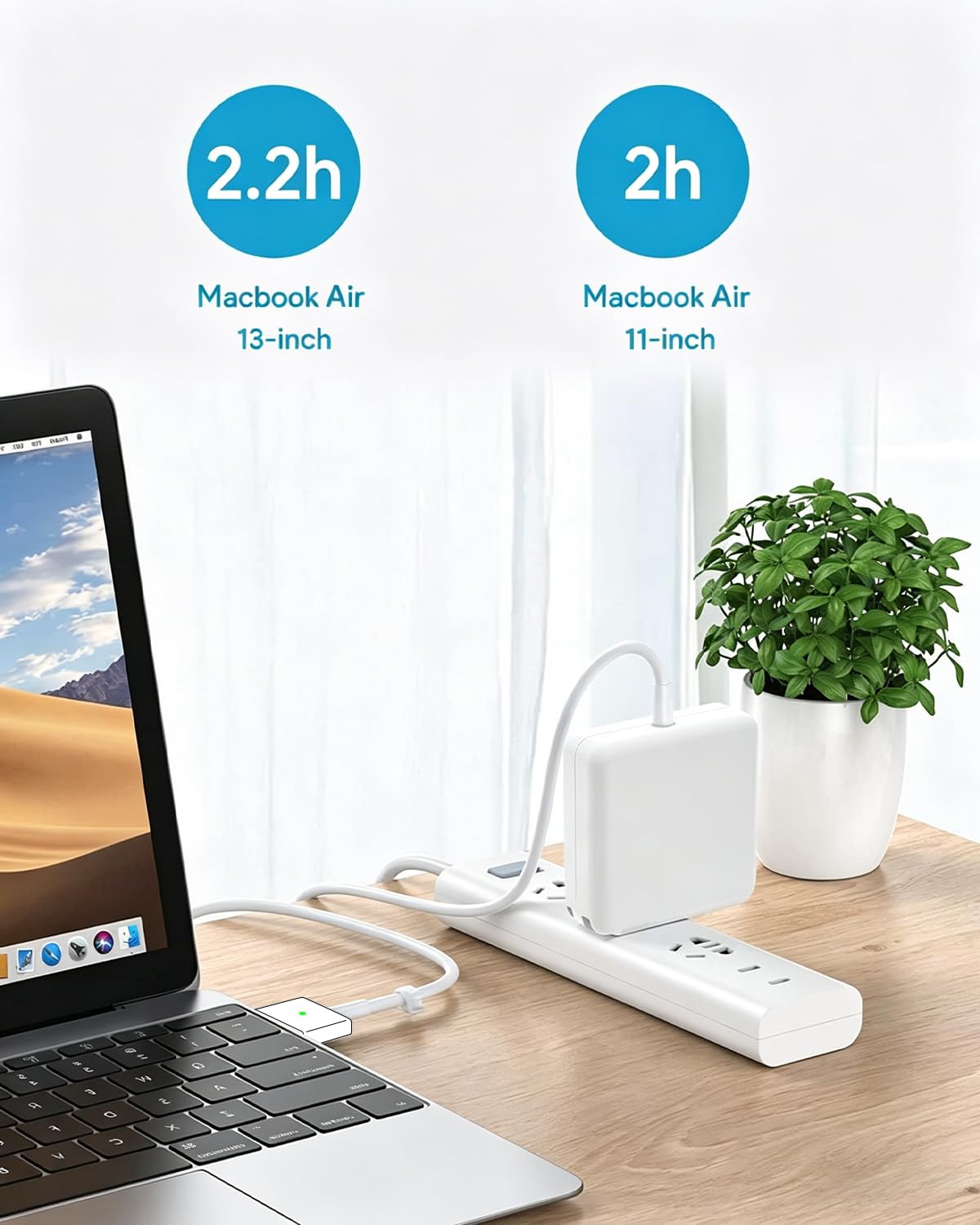 SZ96W Mac Book Air Charger, 45W Magnetic Mag2 T-Tip Laptop Charger Suitable for Mac Book Air 11 inch and 13 inch After Mid 2012(Applicable to 2012-2017)