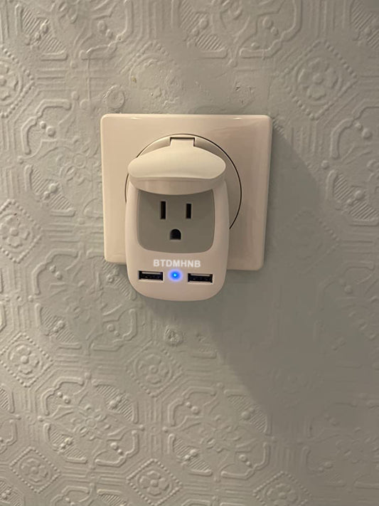 BTDMHNB European Travel Plug Adapter with 2 USB, Type C Outlet Adaptor Charger