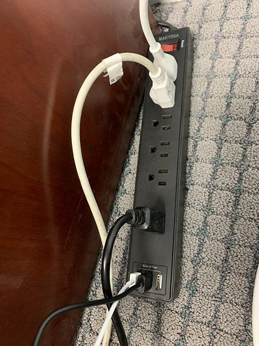 MAKTDSA Power Strip with 6 Feet, Surge Protector with 6 AC Outlets and 3 USB Ports
