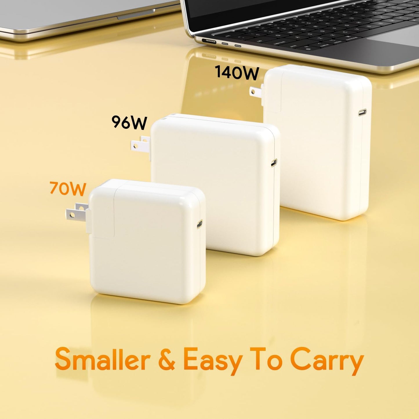 70W Magnetic 3 Mac Book Pro Charger- Compatible with MacBook pro 14 inch(2021-2023) & Mac Book Air 13/15 inch(2022-2024),Include 6.6FT USB C to 3 Braided Cable