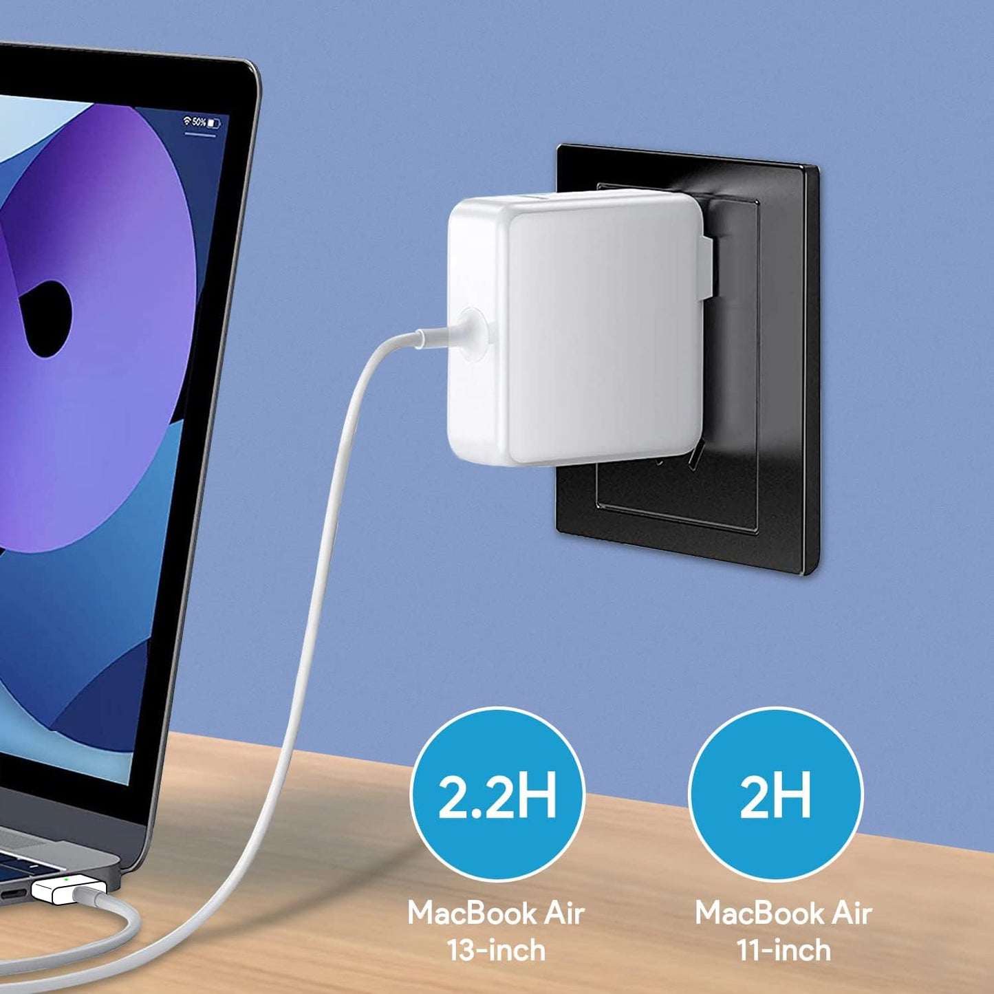 SZ96W Mac Book Air Charger, 45W Magnetic Mag2 T-Tip Laptop Charger Suitable for Mac Book Air 11 inch and 13 inch After Mid 2012(Applicable to 2012-2017)