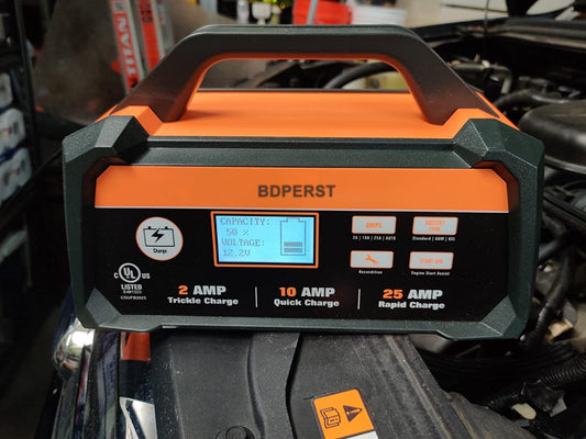 BDPERST 2/10/25A Smart Battery Charger/Maintainer 12V Fully Automatic with Engine Start