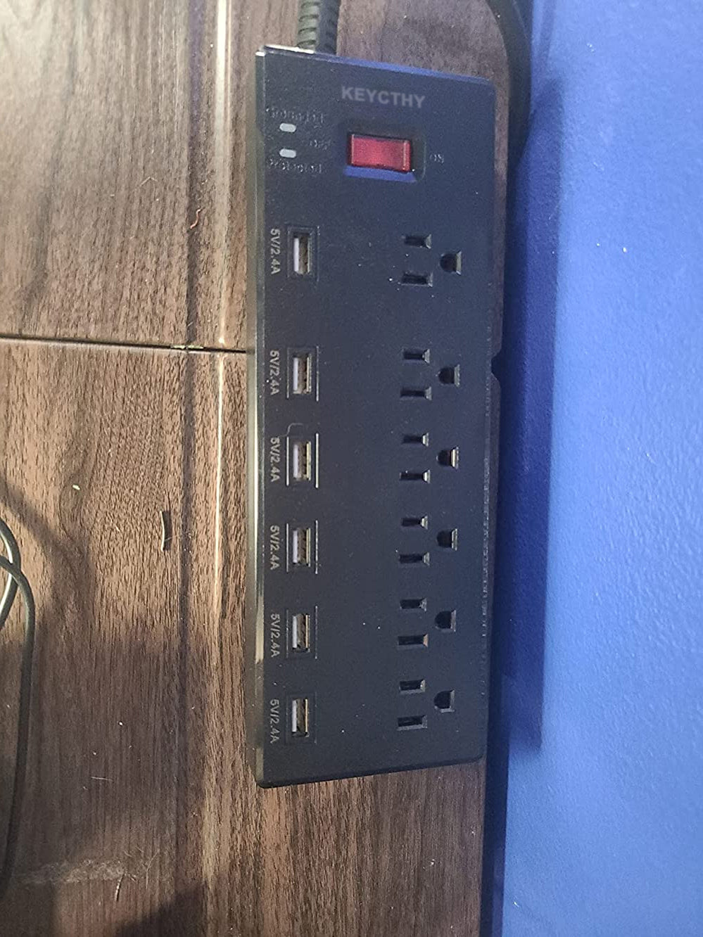 KEYCTHY Power Strip, Surge Protector with 6 AC Outlets and 6 USB Ports